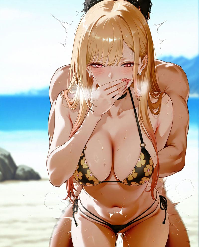 คิตากาวะ มารินเล่นสนุกที่ริมหาด