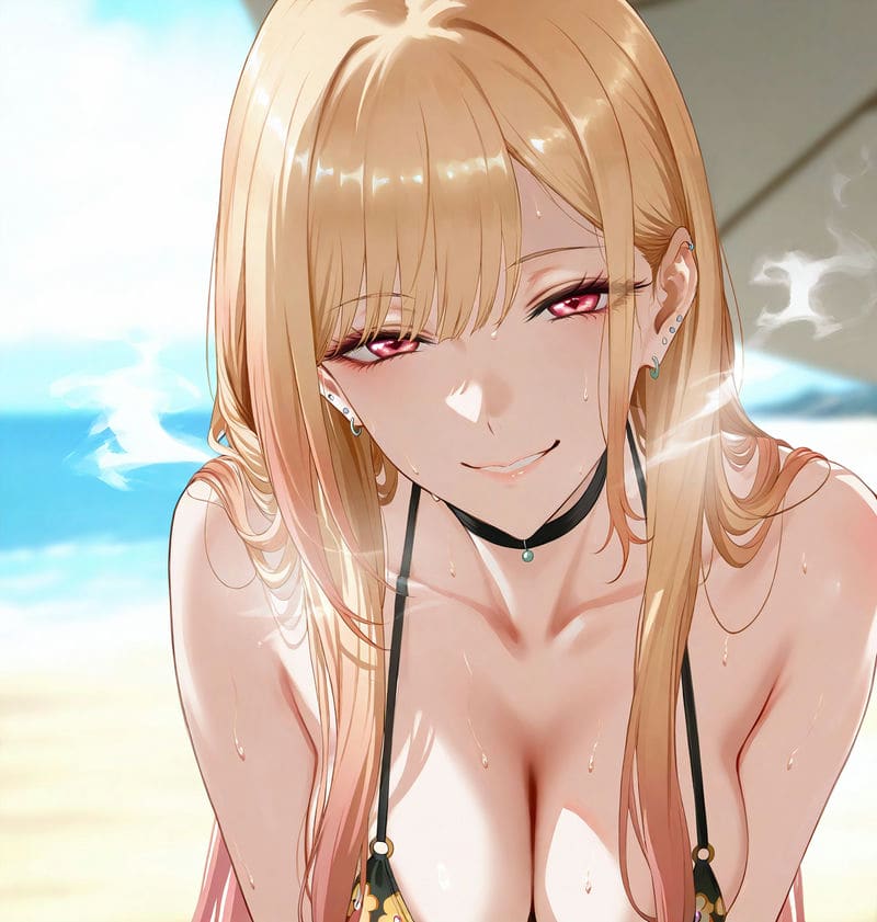 คิตากาวะ มารินเล่นสนุกที่ริมหาด ภาพ 2