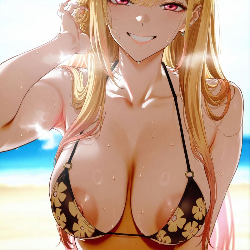 คิตากาวะ มารินเล่นสนุกที่ริมหาด ภาพ 6