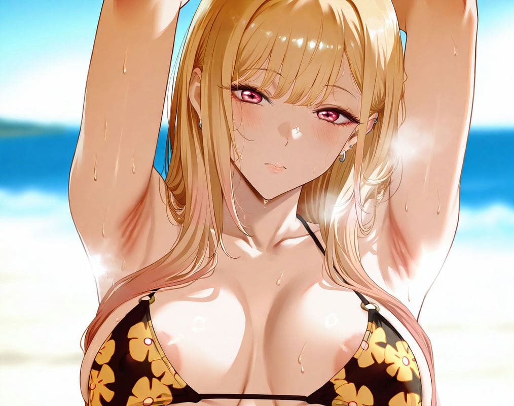 คิตากาวะ มารินเล่นสนุกที่ริมหาด ภาพ 8