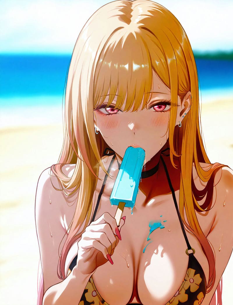 คิตากาวะ มารินเล่นสนุกที่ริมหาด ภาพ 46